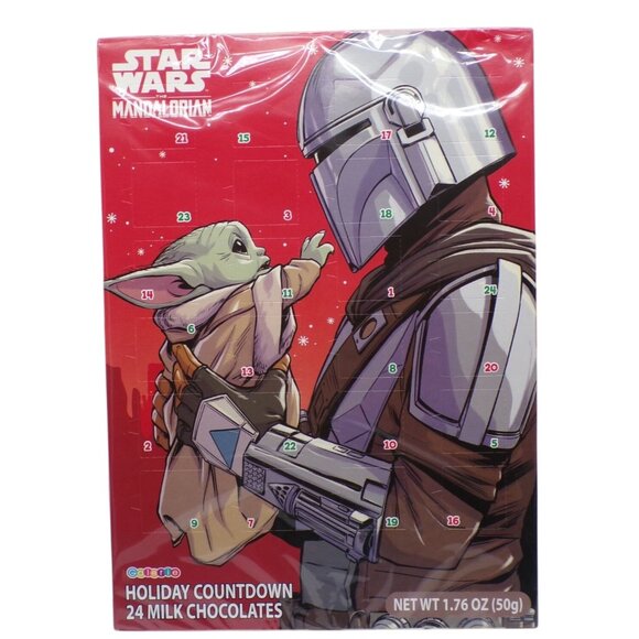 Star Wars Mandalorian Holiday Countdown Advent Calendar 24 Milk Chocolates - Picture 1 of 3
